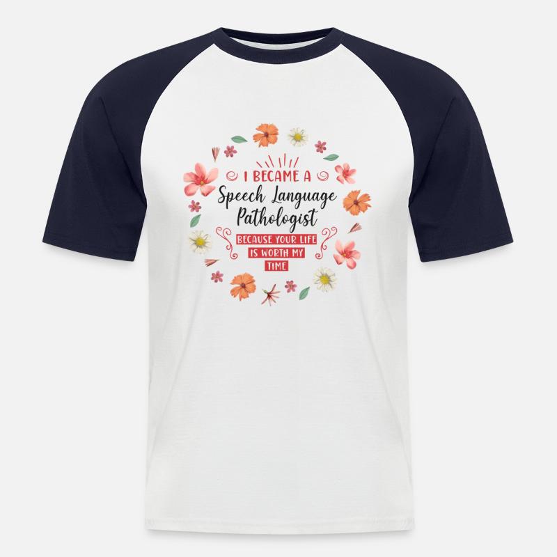 Speech Therapist Therapy Assistant - Männer Baseball-T-Shirt - Weiß/Navy