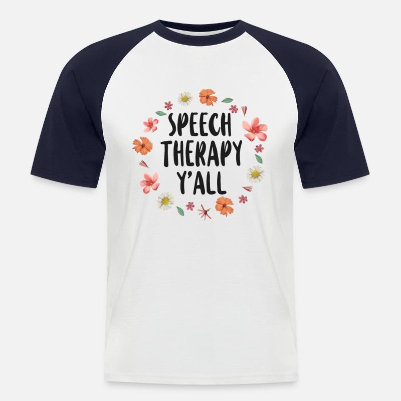 Speech Therapist Therapy Assistant - Männer Baseball-T-Shirt - Weiß/Navy