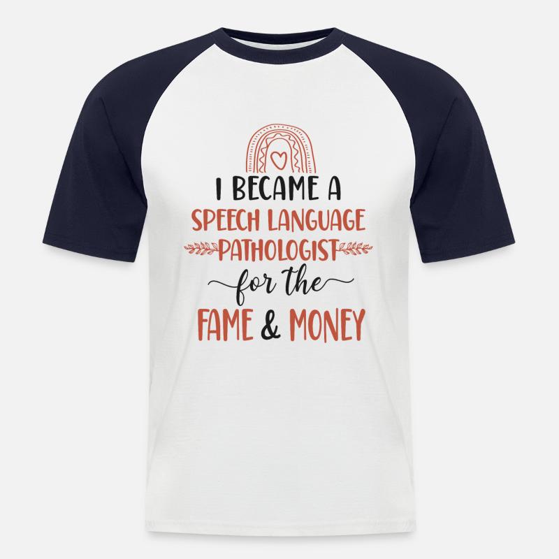 Speech Therapist Therapy Assistant - Männer Baseball-T-Shirt - Weiß/Navy