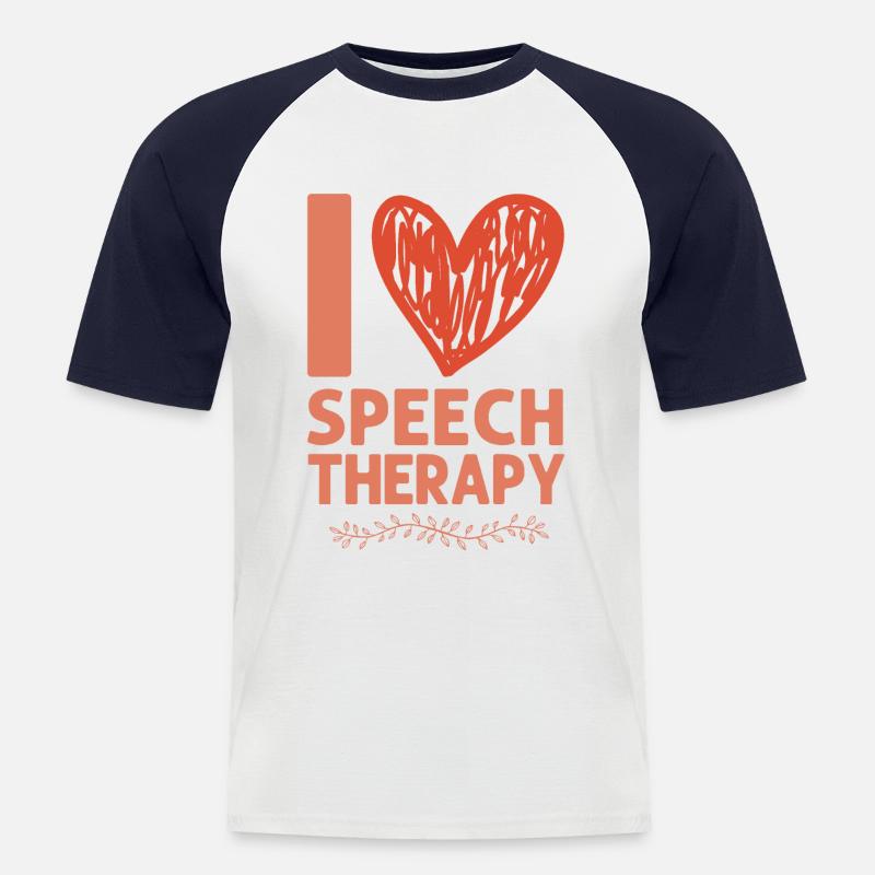 Speech Therapist Therapy Assistant - Männer Baseball-T-Shirt - Weiß/Navy