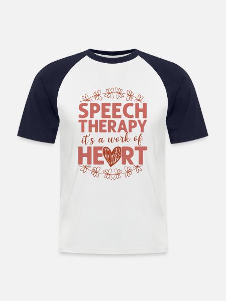 Speech Therapist Therapy Assistant - Men's Baseball T-Shirt - white/navy