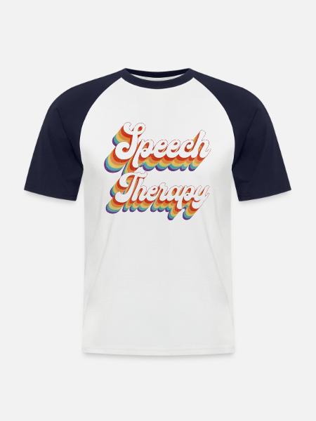 Speech Therapist Therapy Assistant - Men's Baseball T-Shirt - white/navy