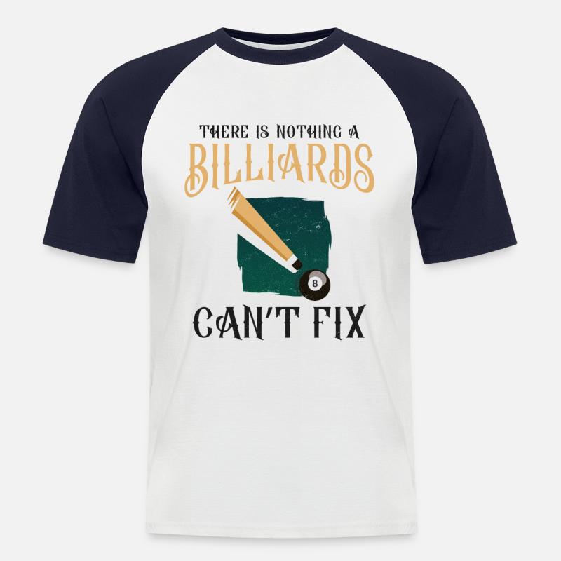 Billiards Pool Player Ball There - Männer Baseball-T-Shirt - Weiß/Navy