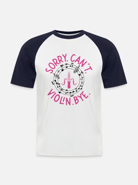 Violoniste Désolé. Argot. - T-shirt baseball manches courtes Homme - blanc/marine