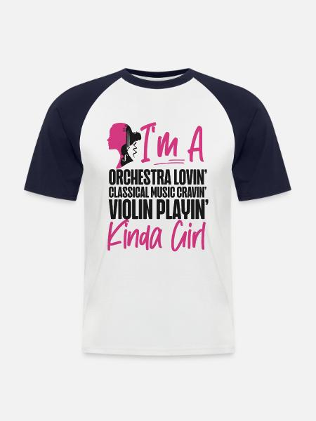 Violoniste Fille I’m A - T-shirt baseball manches courtes Homme - blanc/marine