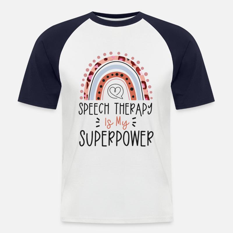 Speech Therapist Therapy Assistant - Männer Baseball-T-Shirt - Weiß/Navy