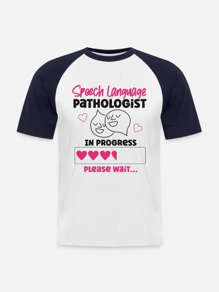 Speech Therapist Therapy Assistant - Männer Baseball-T-Shirt - Weiß/Navy
