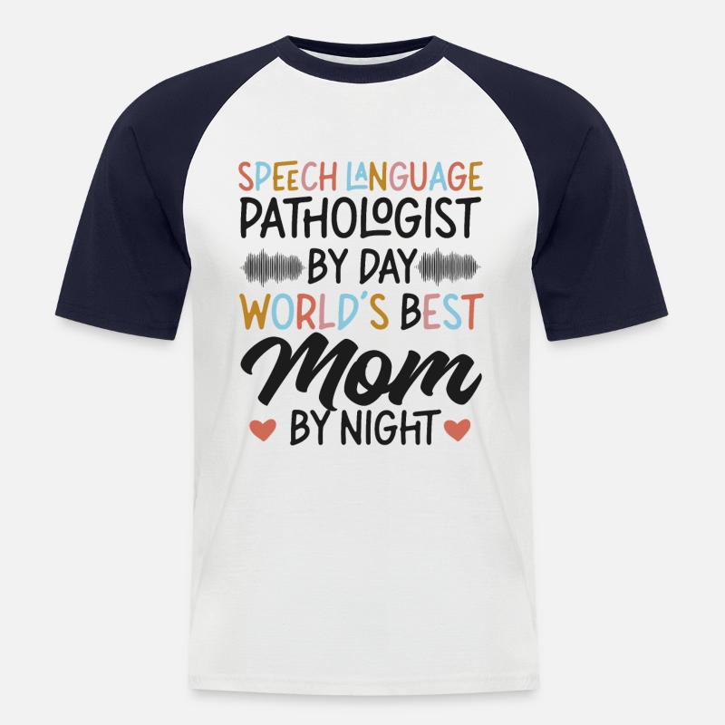 Speech Therapist Therapy Assistant - Männer Baseball-T-Shirt - Weiß/Navy