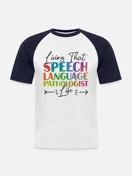 Speech Therapist Therapy Assistant - Men's Baseball T-Shirt - white/navy