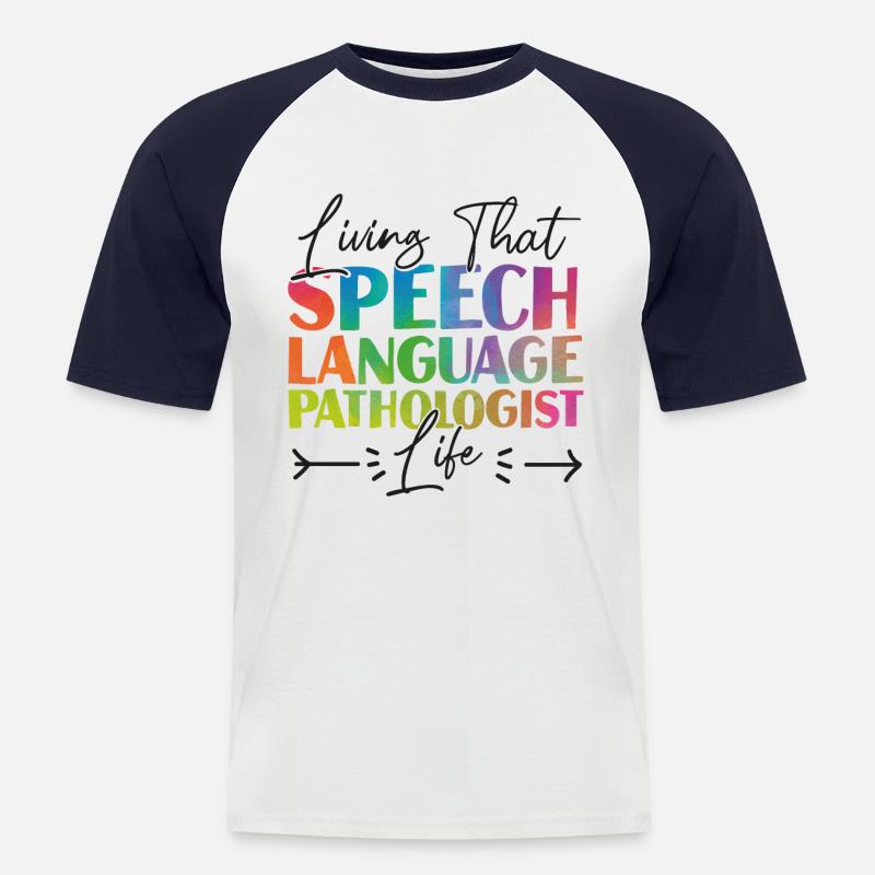 Speech Therapist Therapy Assistant - Männer Baseball-T-Shirt - Weiß/Navy