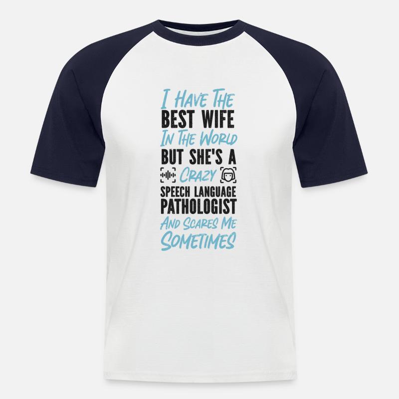 Speech Therapist Therapy Assistant - Men's Baseball T-Shirt - white/navy
