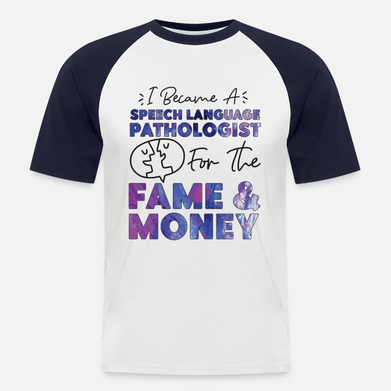 Speech Therapist Therapy Assistant - Männer Baseball-T-Shirt - Weiß/Navy