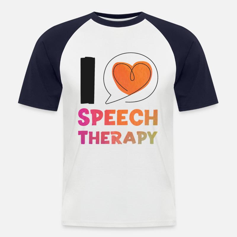 Speech Therapist Therapy Assistant - Männer Baseball-T-Shirt - Weiß/Navy