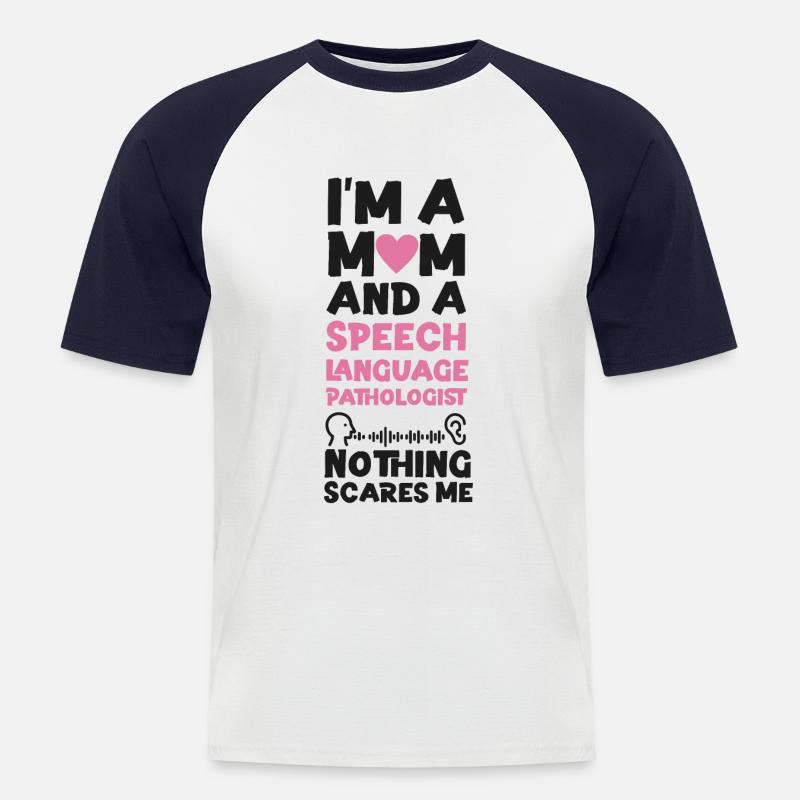 Speech Therapist Therapy Assistant - Men's Baseball T-Shirt - white/navy