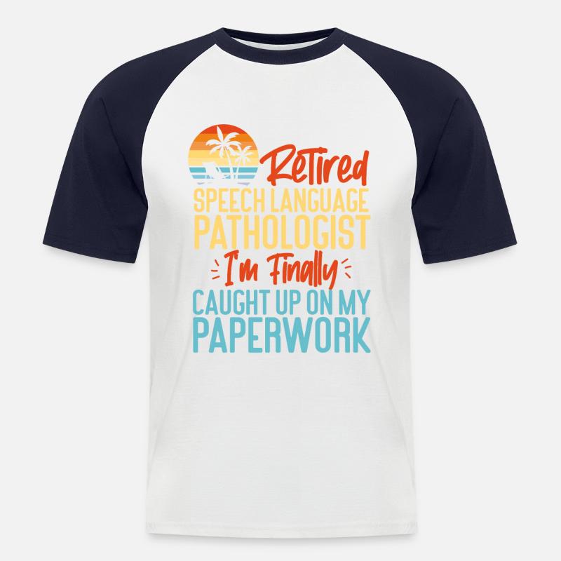 Speech Therapist Therapy Assistant - Männer Baseball-T-Shirt - Weiß/Navy
