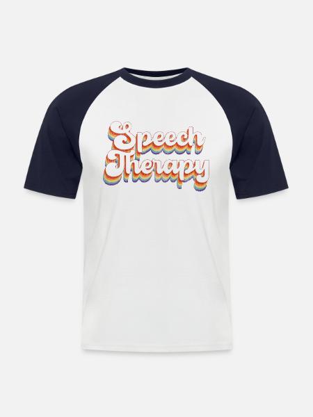 Speech Therapist Therapy Assistant - Men's Baseball T-Shirt - white/navy