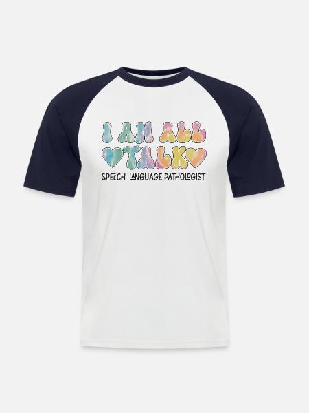 Speech Therapist Therapy Assistant - Men's Baseball T-Shirt - white/navy