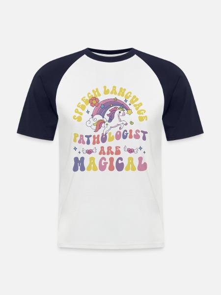 Speech Therapist Therapy Assistant - Men's Baseball T-Shirt - white/navy