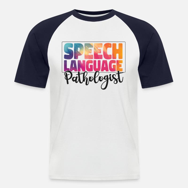 Speech Therapist Therapy Assistant - Men's Baseball T-Shirt - white/navy