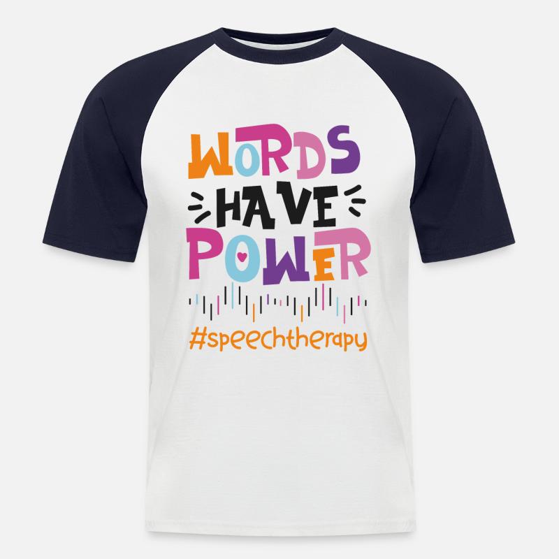 Speech Therapist Therapy Assistant - Men's Baseball T-Shirt - white/navy