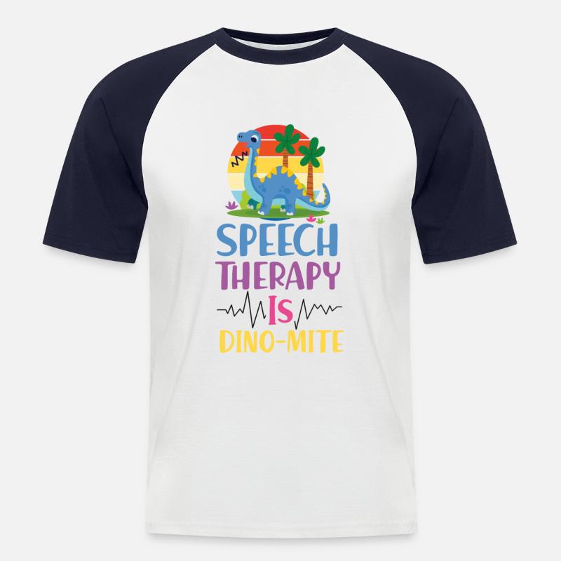 Speech Therapist Therapy Assistant - Men's Baseball T-Shirt - white/navy