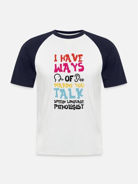 Speech Therapist Therapy Assistant - Men's Baseball T-Shirt - white/navy