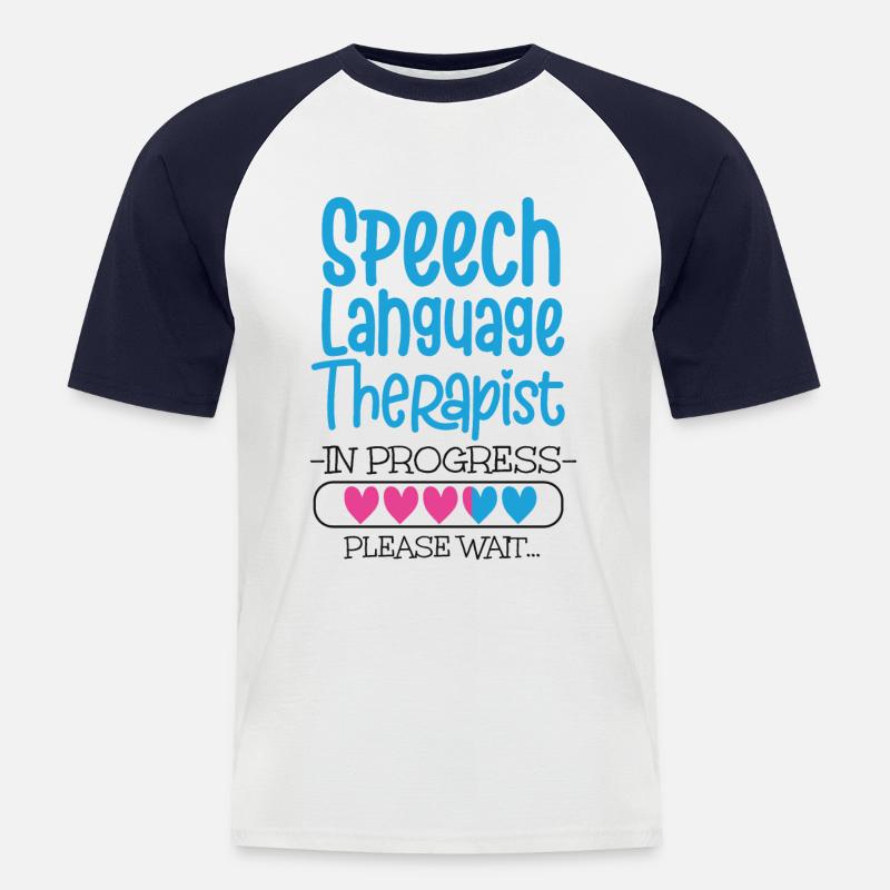 Speech Therapist Therapy Assistant - Männer Baseball-T-Shirt - Weiß/Navy