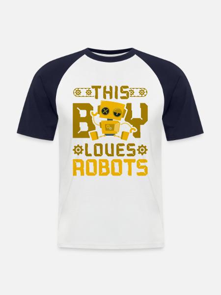 Robot Robotics Engineer Boy This - Men's Baseball T-Shirt - white/navy