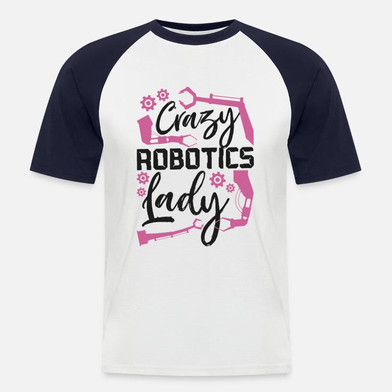 Robot Robotics Engineer Female - Männer Baseball-T-Shirt - Weiß/Navy