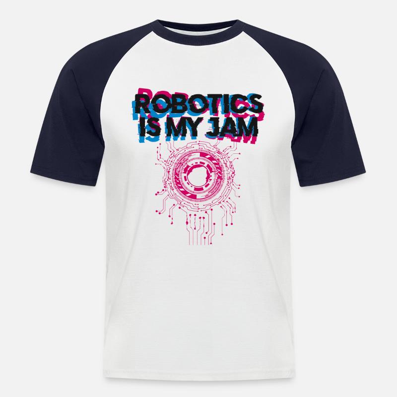 Robot Robotics Engineer Robotics - Men's Baseball T-Shirt - white/navy