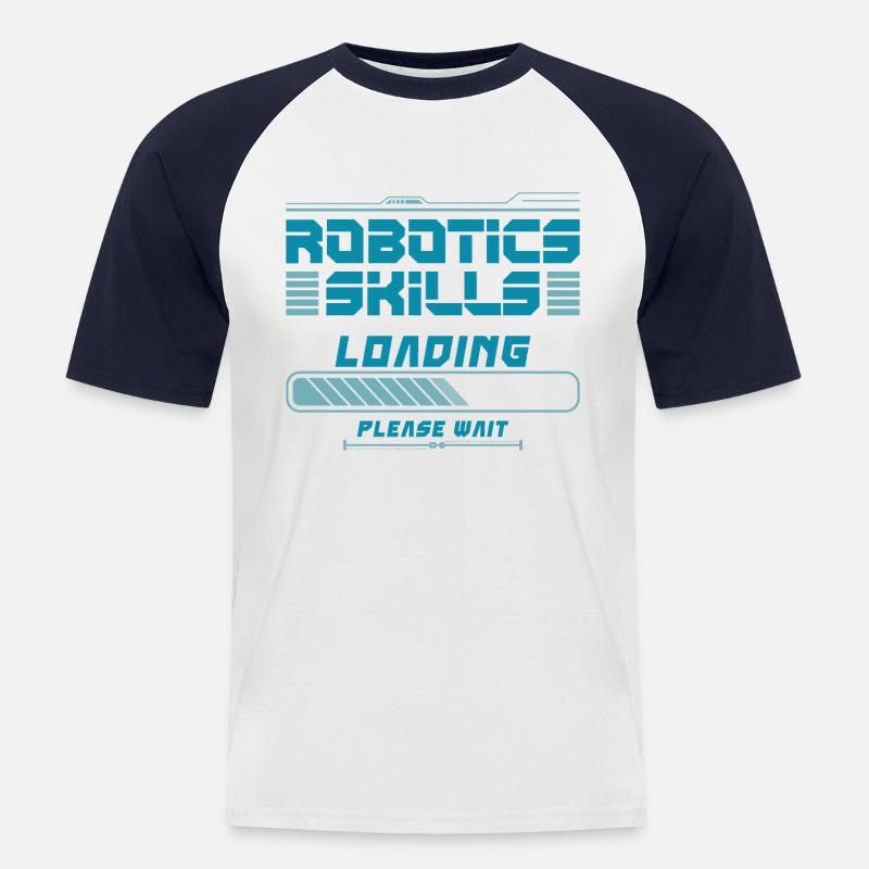 Robot Robotics Engineer Robotics - Men's Baseball T-Shirt - white/navy