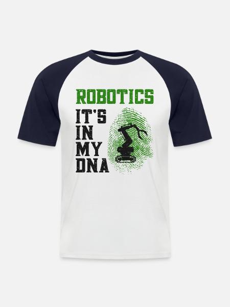Robot Robotics Engineer Robotics - Men's Baseball T-Shirt - white/navy