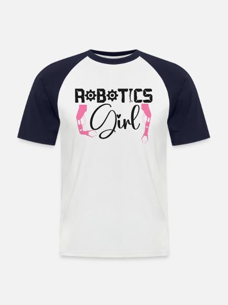Robot Robotics Engineer Female - Men's Baseball T-Shirt - white/navy