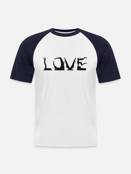 Robot Robotics Engineer Love - Men's Baseball T-Shirt - white/navy