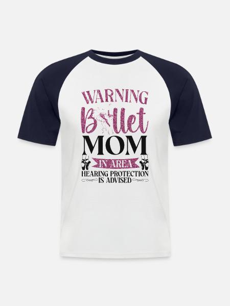 Ballet Danseuse Danse Ballerine - T-shirt baseball manches courtes Homme - blanc/marine