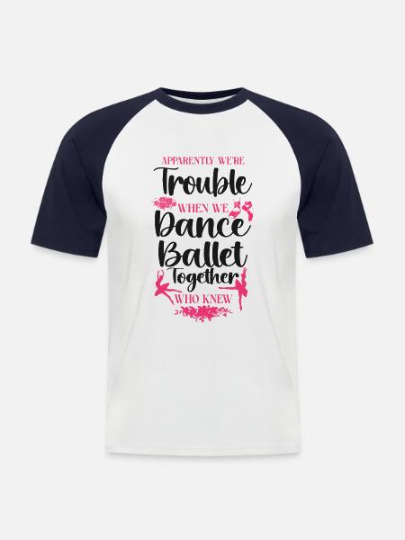 Ballet Danseuse Danse Ballerine - T-shirt baseball manches courtes Homme - blanc/marine