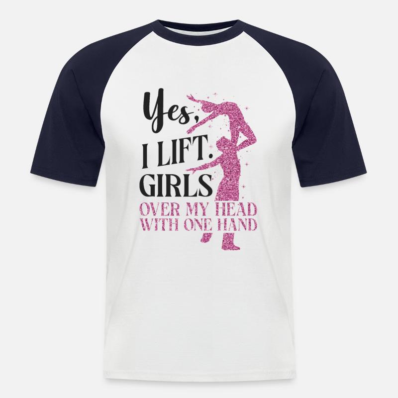 Ballet Danseuse Danse Ballerine - T-shirt baseball manches courtes Homme - blanc/marine