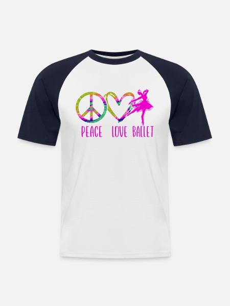 Ballet Danseuse Danse Ballerine - T-shirt baseball manches courtes Homme - blanc/marine