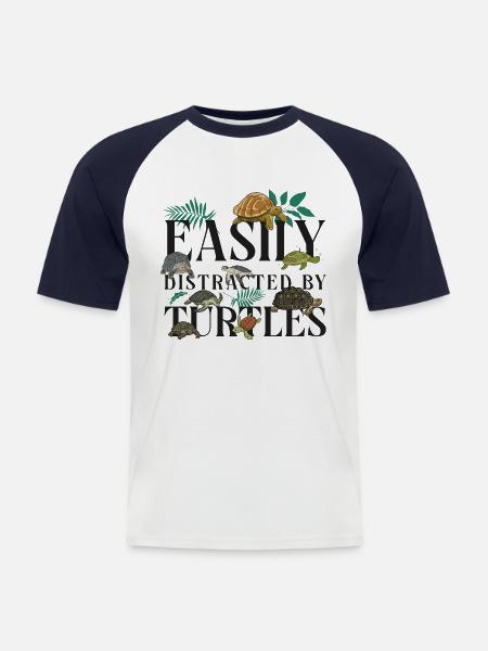 Sea Turtle Tortoise Easily - Men's Baseball T-Shirt - white/navy