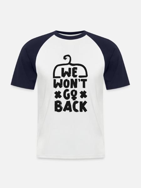 Cintre féministe Nous n’irons pas - T-shirt baseball manches courtes Homme - blanc/marine