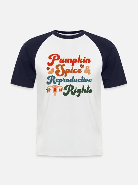 Feminist Fall Autumn Pumpkin Spice - Men's Baseball T-Shirt - white/navy