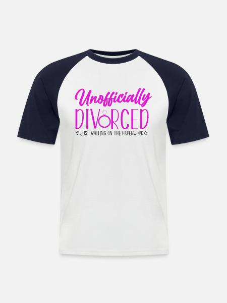 Happy Divorce Party Unofficially - Men's Baseball T-Shirt - white/navy