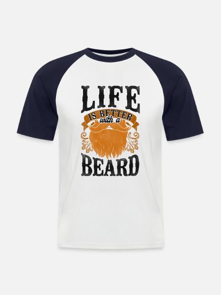 Beard Lover Bearded Man Ginger - Men's Baseball T-Shirt - white/navy