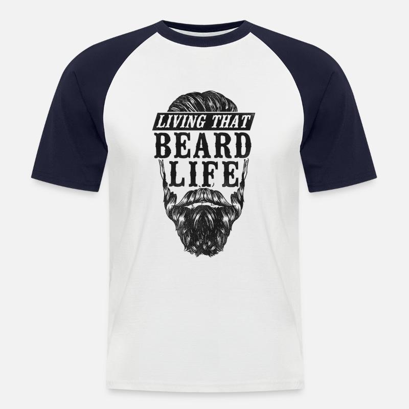 Beard Lover Bearded Man Living - Männer Baseball-T-Shirt - Weiß/Navy