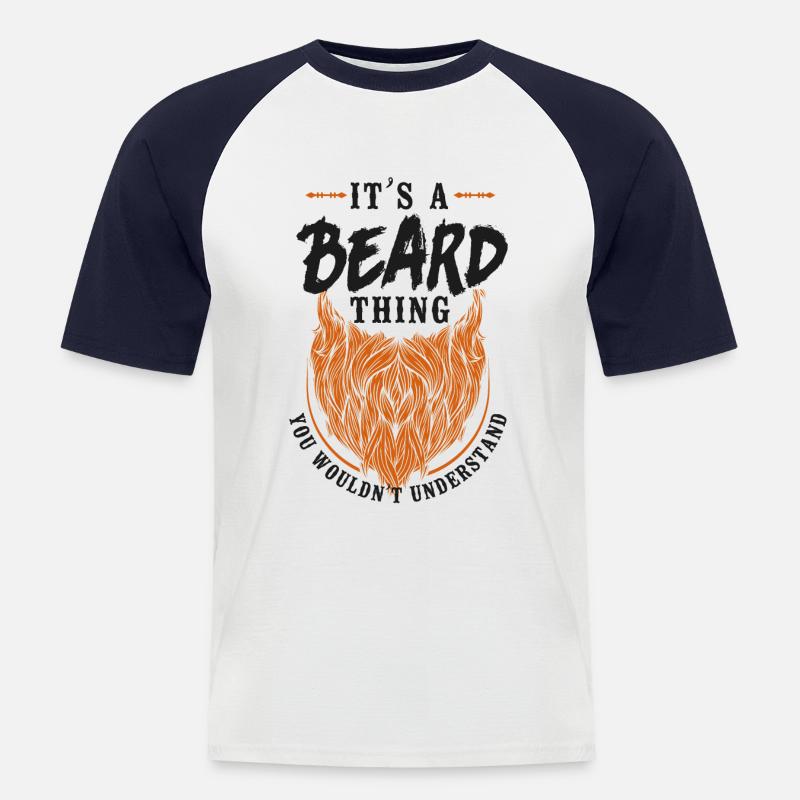 Beard Lover Bearded Man Ginger - Männer Baseball-T-Shirt - Weiß/Navy
