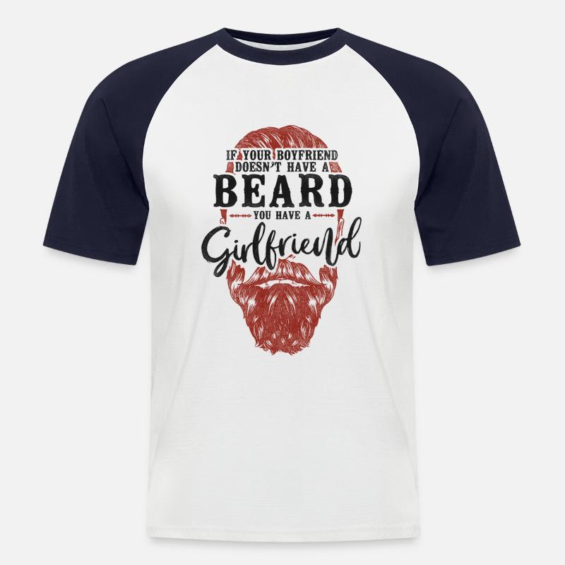 Beard Lover Bearded Man Ginger - Männer Baseball-T-Shirt - Weiß/Navy