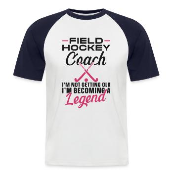 Entraîneur de hockey sur gazon Hockey sur gazon - T-shirt baseball manches courtes Homme - blanc/marine - Devant - Nik (191cm)