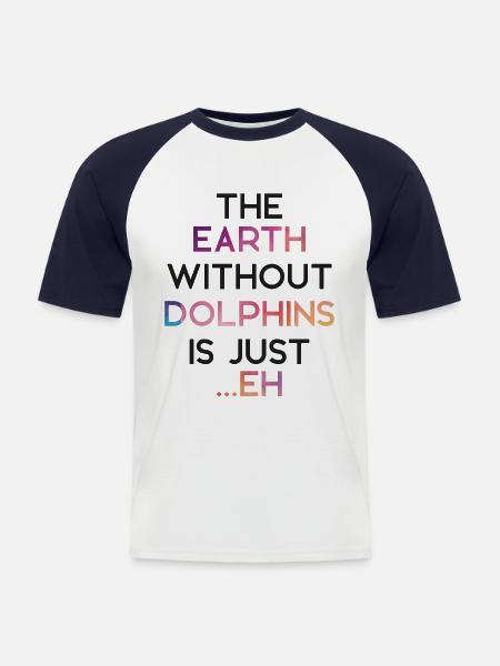 Dauphin La Terre Sans Dauphins - T-shirt baseball manches courtes Homme - blanc/marine