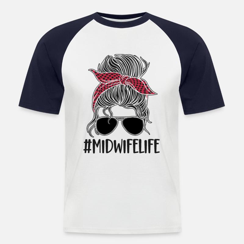 Nurse Midwife Birth Worker - Männer Baseball-T-Shirt - Weiß/Navy