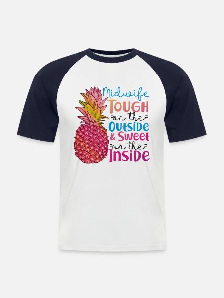 Nurse Midwife Birth Worker - Men's Baseball T-Shirt - white/navy